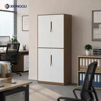 Armoire de rangement de bureau en acier bicolore, classeur métallique verrouillable, organisateur de documents avec étagère réglable pour archives de bureau