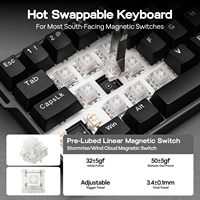 Clavier de jeu AULA MINI60 HE sans fil tri-mode 8 kHz avec touches PBT durables, plaque en aluminium et capteurs à effet Hall, à actionnement réglable