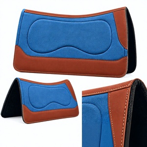 Tapis de selle Sufi International Western Contoured en feutre non tissé avec garniture en cuir, absorbant les chocs, respirant, personnalisé pour l'équitation sportive - Product Image 3