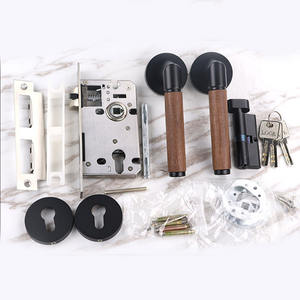 Stabile passaggio interno camera da letto manichino porta maniglia legno noce lega di alluminio serratura maniglia - Product Image 6