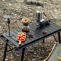 Table tactique portable IGT à roulettes, cadre en aluminium, pliable, réglable, pour le camping, le pique-nique, le barbecue, bureau extérieur
