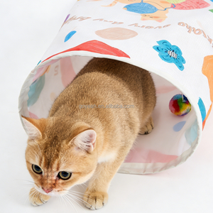 Tunnel pour chat en <span class=keywords><strong>papier</strong></span> froissé, sac interactif pour jeu autonome, cachette pour chat, tunnel-lit avec balle suspendue - Product Image 4