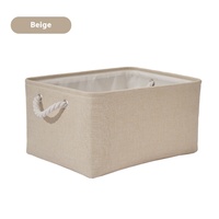 Panier de rangement moderne et simple en lin, nouveau organisateur de cosmétiques rectangulaire pour bureau, boîtes de rangement de couleur unie, bac en plastique PC durable