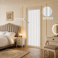 Lames de stores verticaux en PVC de 89 mm, installation facile, taille personnalisée pour fenêtre de cuisine ou salle à manger