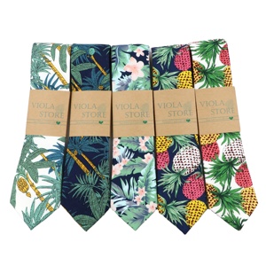 Recommander Sandy Beach Holiday Style 6.5cm Cravate Plantes Tropiques Imprimé 100% Coton <span class=keywords><strong>Nice</strong></span> Hommes Mode Chemise Vacances Cravate Accessoire - Product Image 1
