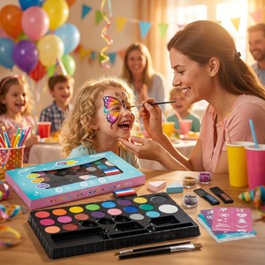 Kit Profesional de Pintura Facial de 20 Colores, No Tóxico, Set de Pintura Corporal para Niños, Paleta de Maquillaje de Grado Cosmético Seguro para Halloween - Product Image 3