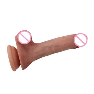 Silikon dildo mit einer Dichte und lackiertem Kopf Komfortable realistische Textur Aussehen Vene und <span class=keywords><strong>Brown</strong></span> Balls Sax Spielzeug für Mädchen - Product Image 4