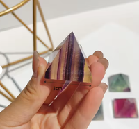 Pyramides en Fluorite Arc-en-ciel Naturelle de 3 cm en Gros – Pierres Précieuses Colorées pour Débutants en Cristalologie, Collection et Cadeau en Vrac