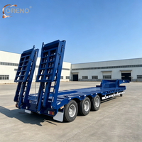 Semi-remorque à plateau surbaissé à 3 essieux, option galvanisée à chaud, remorque à plateau basse, remorque lowboy
