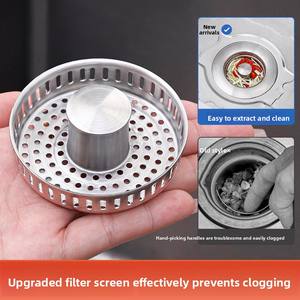 アップグレードされたバウンスコアストレーナー & ストッパーキット3-1/2 'ステンレス鋼キッチンバスルームの詰まり防止シンクプラグバスケット排水 - Product Image 4