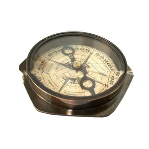Brújula de Bolsillo Antigua de Latón, Brújula Magnética, Instrumento de Navegación Náutica, Regalo Decorativo Coleccionable, para Viajes y Campamento - Product Image 1