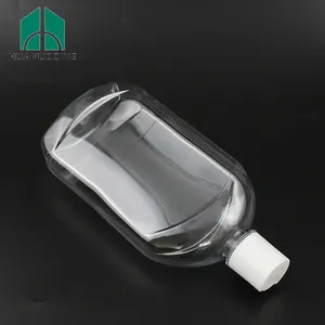 500 ml Transparent PET antiseptic liquid hand saop bottle with disc top for cleansing