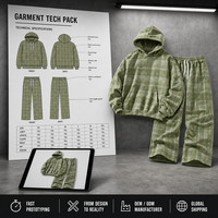 Ensemble de survêtement décontracté pour homme, style automne, avec sweat à capuche et pantalon de survêtement à carreaux, fabrication OEM personnalisée, pour le commerce transfrontalier