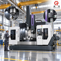 Tour CNC à double colonne avec table rotative, broche à guidage linéaire pour usine de travail des métaux, tour vertical CNC US EU