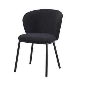 Стулья для столовой из французского бархата, стулья для столовой, черные металлические стулья для столовой