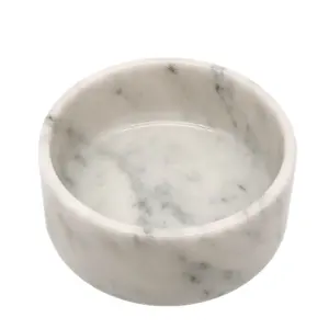 China Hot Sale Home Accessaries Modern Design Natural Stone Carrara White Marble Bowl Fruit Bowl for Home