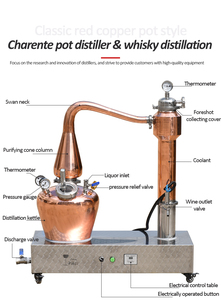 Alambic Électrique Durable 20L en Cuivre Rouge et Acier Inoxydable 304 pour la Fabrication de Whisky et de Rhum - Product Image 2