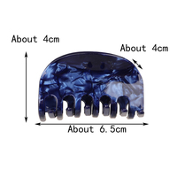 Pinces à cheveux demi-lune personnalisées en acétate de cellulose à l'acide acétique moyen, style pince requin, motif marbré, accessoires capillaires pour femmes