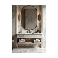 Panneau mural de salle de bain en marbre naturel Newstar, taille personnalisée, carrelage mural en marbre poli pour la décoration intérieure de la salle de douche