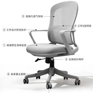 Ergonomic Office Chair Mesh Fabric High Back Swivel Desk Chair For Home Office Commercial Use - Product Image 1