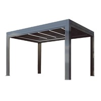 Pavillon de jardin motorisé intelligent en alliage d'aluminium, étanche, avec télécommande, pour l'extérieur, au design moderne et luxueux