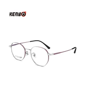 Kenbo Brillen 2021 Mode Beta Titanium Bril Vintage Titanium Optische Frame Veelhoek Leesbril Korea