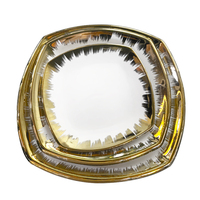 Ensemble de vaisselle en porcelaine à bord doré de luxe et petit bol en céramique Service en gros auprès du fournisseur d'usine pour un usage domestique et hôtelier