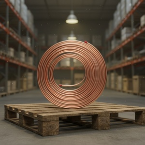 Copper Alloy Pancake Coil <b>Pipe</b> Flexible Tube with Bending for <b>Air</b> <b>Conditioning</b> 0.6-0.8mm Thickness - Product Image 1