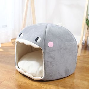 Cartoon Round Cat <b>Bed</b> With Pink Cushion For Indoor Cats Soft Pet House Winter Warm Sleeping <b>Nest</b> Hand Washable - Product Image 2