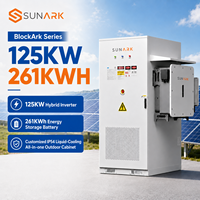 Système de stockage d'énergie solaire commercial tout-en-un 125 kW 261 kWh LiFePO4 BESS avec armoire métallique à refroidissement liquide et onduleur hybride