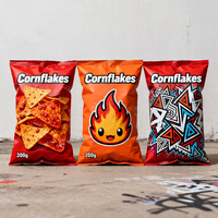 Sacs d'emballage personnalisés imprimés avec barrière en feuille multicouche pour céréales, chips de pommes de terre, scellage arrière, sacs Mylar pour snacks