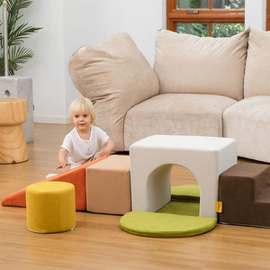 Modular Children's Play Sofa <b>Foam</b> <b>Block</b> Set 7-Piece Educational Building Toy For Toddlers Age 4-6 Years Cloth Material - Product Image 1