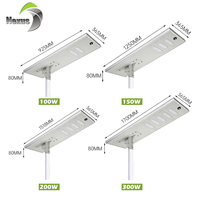 Vente flash : lampadaire solaire LED tout-en-un avec capteur radar, éclairage routier extérieur, étanche IP65, 100 watts, 150 watts, 200 watts, 300 watts