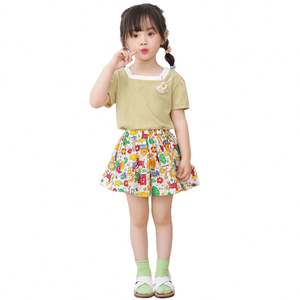 ชุดเดรสสั้นเด็กผู้หญิงผ้าฝ้ายขาสั้นสำหรับฤดูร้อนชุดเดรส2025ลายดอกไม้บางสำหรับ<span class=keywords><strong>ร้อย</strong></span>กระโปรงใหม่ - Product Image 1