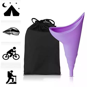 Sac à urine pliable en silicone réutilisable pour <span class=keywords><strong>femme</strong></span>, pour voiture, voyage, <span class=keywords><strong>urinoir</strong></span> d'urgence, toilettes de camping, entonnoir à pipi facile à transporter - Product Image 2