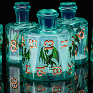 مجموعة نرد متعددة الأوجه جديدة بتصميم تنين أخضر لطيف مكونة من 7 قطع لألعاب دي أند دي - Product Image 3