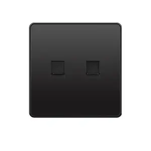 High quality black matte Pc panel Uk wall TEL and computer cat6 socket plate
