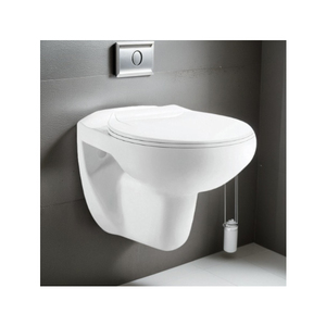 Toilette murale suspendue de style européen WC monobloc bon marché avec cuvette en céramique P-Trap pour lavabo de salle de bain - Product Image 1