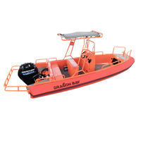 Coque rigide en aluminium à nervures pliantes à grande vitesse CE 21ft 6m EVA bateau de pêche en mousse bateau à côtes à rames à vendre