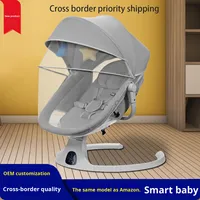Transfrontalier pour nouveau lit bébé multifonction, chaise berçante électrique, chaise apaisante pour nouveau-né, cadre en métal, capacité de charge de 15 kg