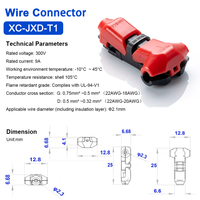 Connecteur de raccordement rapide sans soudure pour câble d'alimentation PC 1 broche basse tension, mâle/femelle, conception T-Tap, sans dénudage, pour fils toronnés ou rigides 24-20 AWG