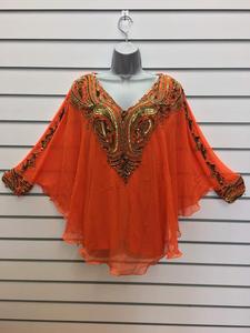 ชุดเดรสผ้าจอร์เจตต์ทรงคาฟทันแบบสั้น งานปักมือประดับลูกปัด ฟรีไซส์ สำหรับผู้หญิง งานปาร์ตี้ งานแต่งงาน งานเลี้ยงค็อกเทล งานกลางคืน - Product Image 2