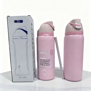 Logotipo Personalizado para Taza Deportiva de Acero Inoxidable de Doble Capa con Aislamiento al Vacío, Botella de Doble Uso con Asa para Exteriores, Directo de Fábrica - Product Image 3