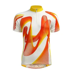 Maglie da ciclismo a sublimazione a maniche corte da uomo di design personalizzato della squadra OEM confortevole di alta qualità all'ingrosso di moda