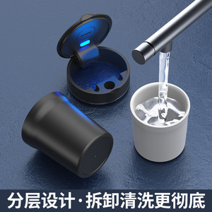 Cenicero para coche con luz LED, tapa abatible para portavasos, material plástico, diseño a prueba de polvo - Product Image 4