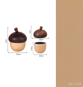 Creativa Scatola per Anelli Unisex a Forma <span class=keywords><strong>di</strong></span> Ghianda in Noce Nero, Contenitore per Gioielli con Finitura Laccata Trasparente per Regali <span class=keywords><strong>di</strong></span> Nozze - Product Image 6