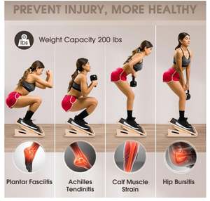 Planche d'équilibre inclinée professionnelle 2 en 1 personnalisée, étireur de mollets, planche d'équilibre en <span class=keywords><strong>bois</strong></span>, planche inclinée <span class=keywords><strong>pour</strong></span> les genoux, les chevilles, les talons, les pieds, les jambes - Product Image 6