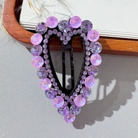 Pinces à cheveux en cuir souple avec strass en forme de cœur creux, épingles à cheveux tendance et exquises, accessoires pour bébés, vente en gros