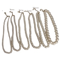 14 12 10mm Vintage Simple Imitation Perle Chaîne Colliers Femme Fille Collier Ras Du Cou Clavicule Banquet Bijoux De Fête De Mariage