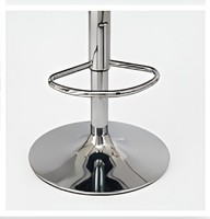 Tabouret de bar pivotant moderne beige capitonné avec base en chrome, hauteur réglable, en cuir PU, pour entrée, école, cuisine, café